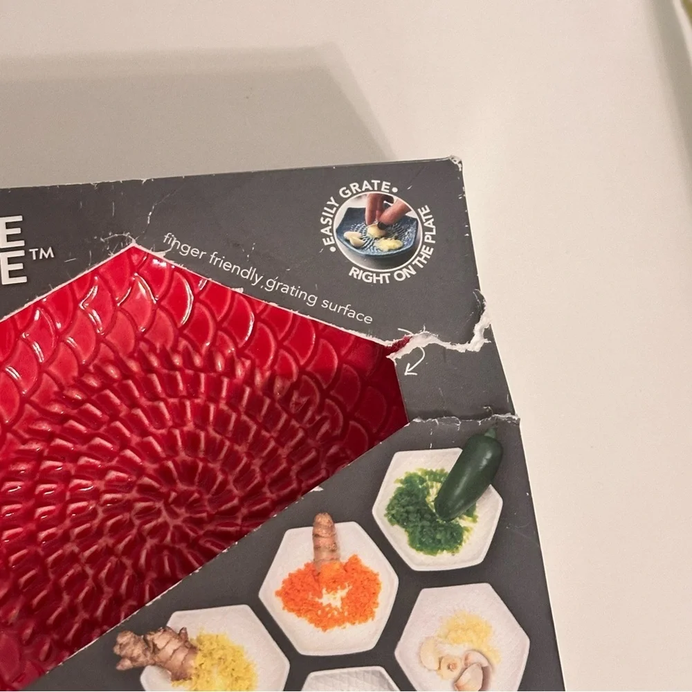 Garlic Grate Plate Ceramic Red Grater Ginger Cheese Nutmeg Red Viral TikTok